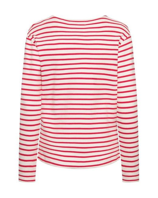 Derbe Red Langarmshirt Interstriped Longsleeve (1-tlg)
