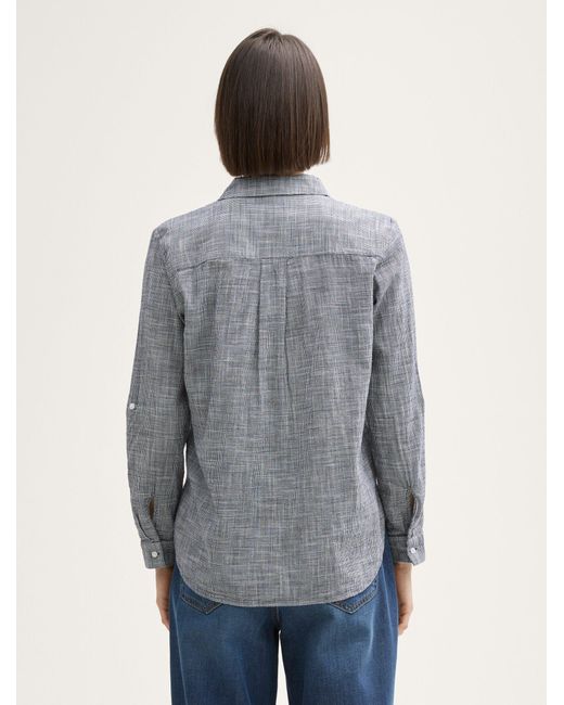 Tom Tailor Gray Langarmbluse Bluse mit Brusttaschen