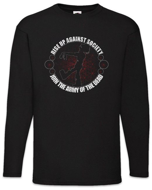 Urban Backwoods Langarmshirt Army Of Dead Langarm T-Shirt Zombie The Walking Walkers Daryl in Black für Herren