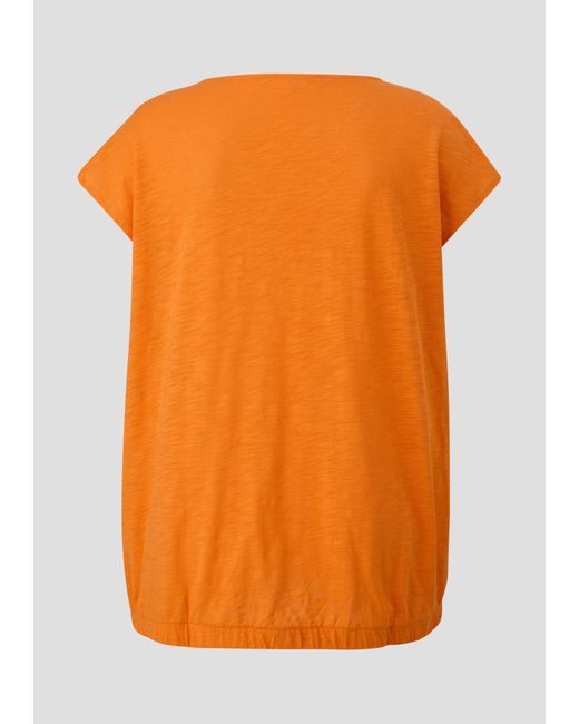 S.oliver Orange Shirttop Ärmelloses Shirt mit V-Ausschnitt