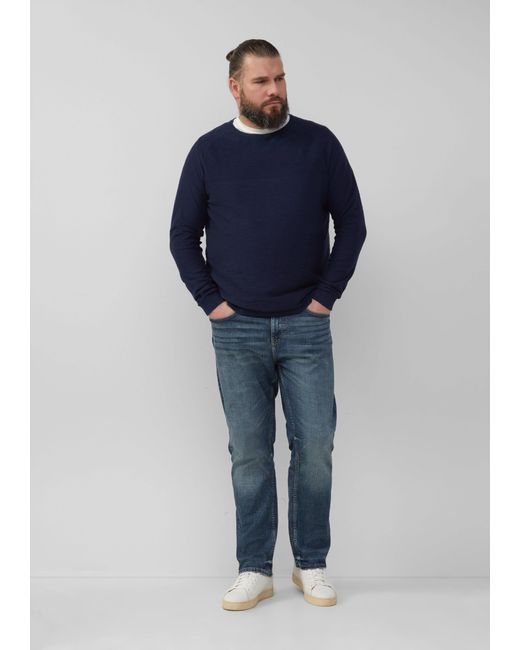 S.oliver Baumwoll-Strickpullover im Mustermix in Blue für Herren