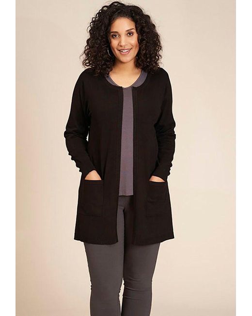SANDGAARD Black Cardigan Helsinki in melierter Optik