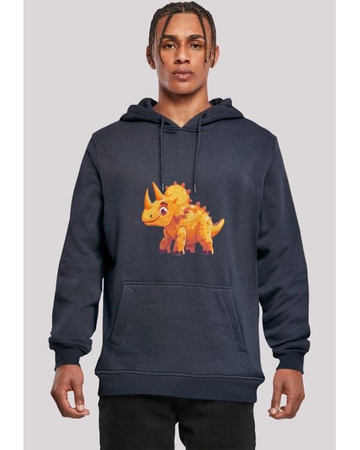 F4NT4STIC Kapuzenpullover Süßer Triceratops Dinosaurier Premium Qualität in Blue für Herren