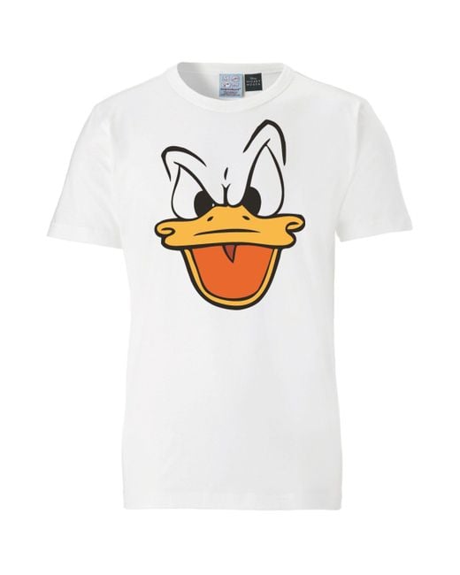 Logoshirt T-Shirt Donald Duck Lyst Herren Weiß lizenziertem Originaldesign DE im in für 