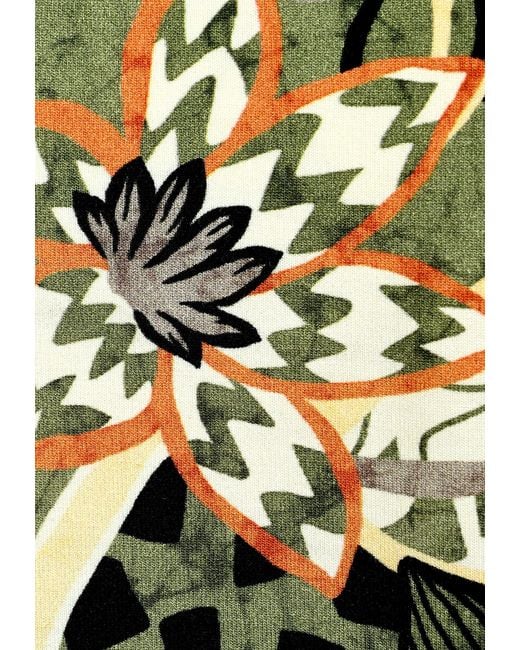 Bicalla Gray T- Shirt mit Blumen-Print in Oliv-Rosé (1-tlg)