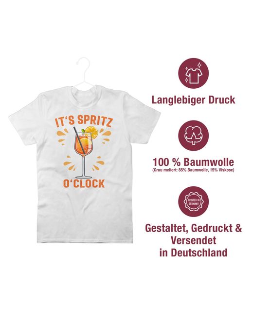 Shirtracer T-Shirt Its o Clock I Lustiges Geschenk Aperol Spritz Kostüm A Karneval & Fasching in Gray für Herren