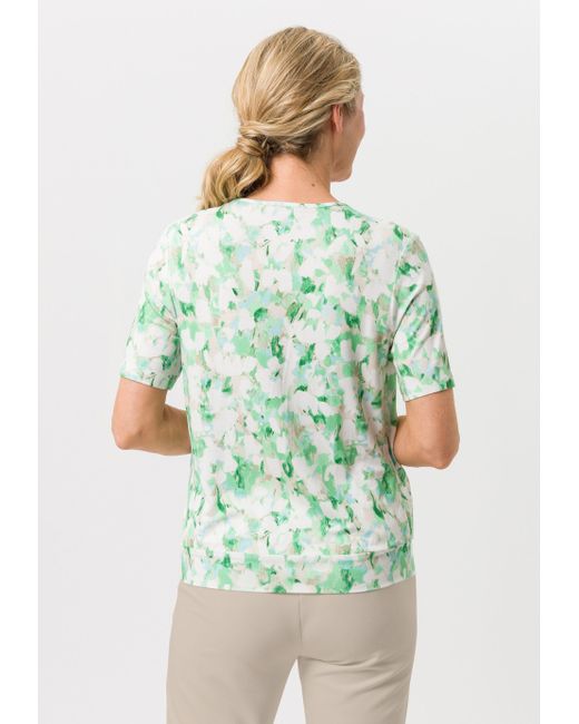FRANK WALDER Green Blusenshirt mit raffinierten Falten im Vorderteil