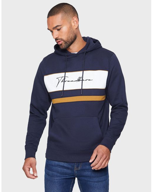 Threadbare Kapuzensweatshirt Brox im tollen Streifen-Design in Blue für Herren