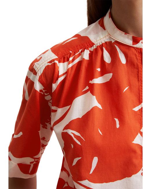 Marc O' Polo Red Kurzarmbluse mit modischem Alloverprint
