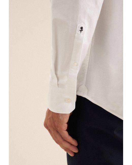 Seidensticker Businesshemd Regular Button-Down-Kragen Uni in White für Herren