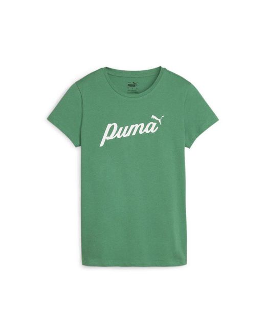 PUMA Green T-Shirt ESS Script Tee