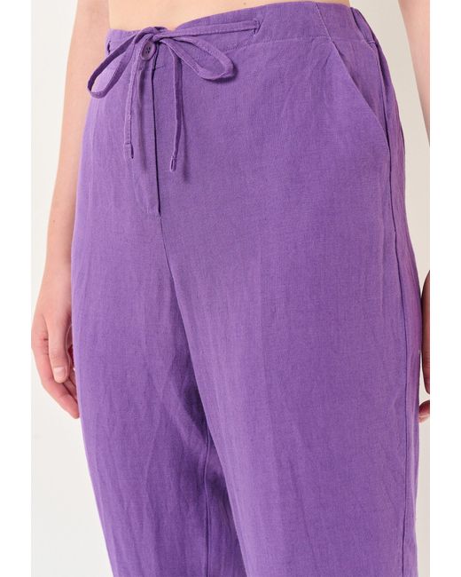 Jimmy Key Purple Normales Bein Normale Taille Leinenhose
