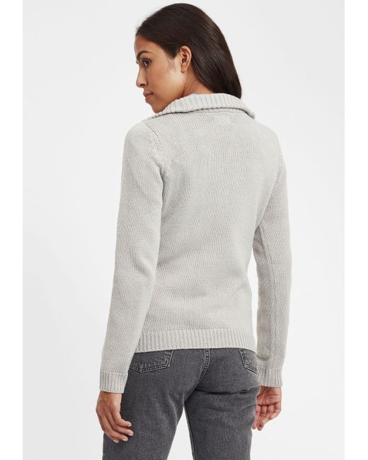 Oxmo White Strickpullover OXCarry Strickpulli mit Stehkragen