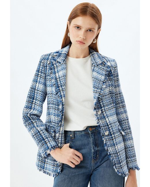 Koton Blue Jackenblazer Regular Tweed