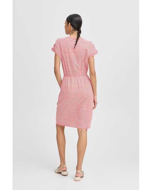 B.Young Pink Midikleid BYPANDINNA Lässiges gestreiftes Kleid