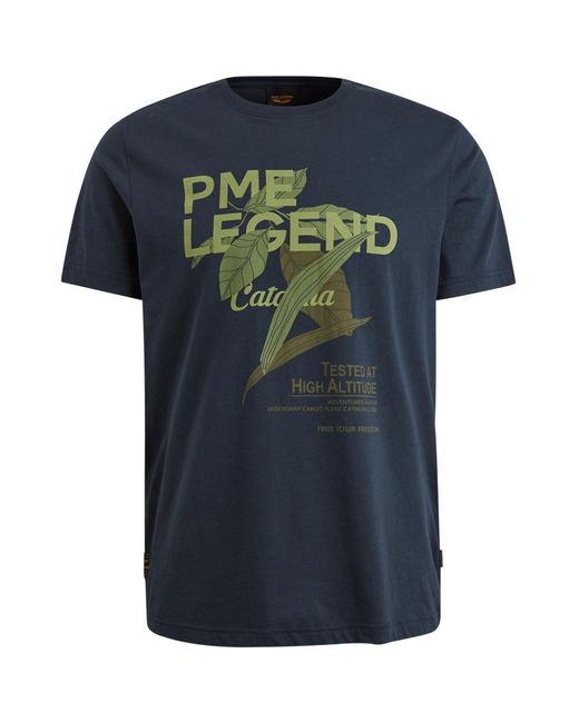 PME LEGEND T-Shirt Short sleeve r-neck single jersey in Blue für Herren