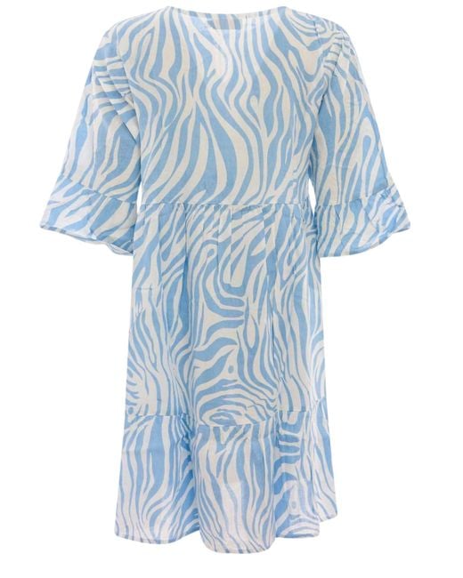 Zwillingsherz Blue Sommerkleid Kleid Zebradreams in blau oder pink Zebramuster