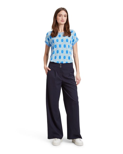 Betty Barclay Blue T-Shirt mit Schleifenknoten (1-tlg) Druck