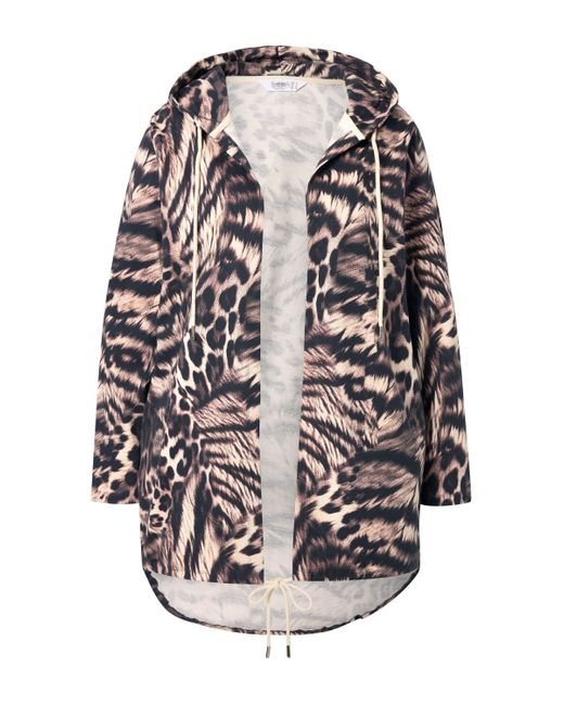 Angel of Style Black Sweatjacke offene Form Leo Kapuze