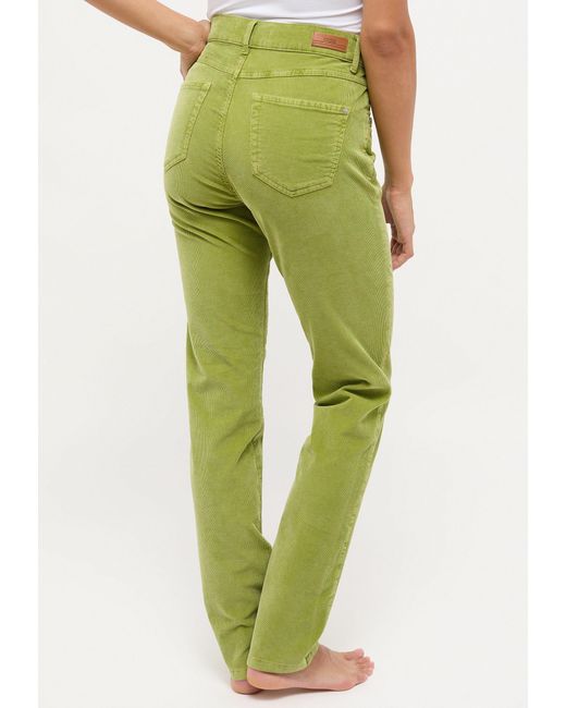 ANGELS Green Straight- Jeans Cici in Coloured Cord