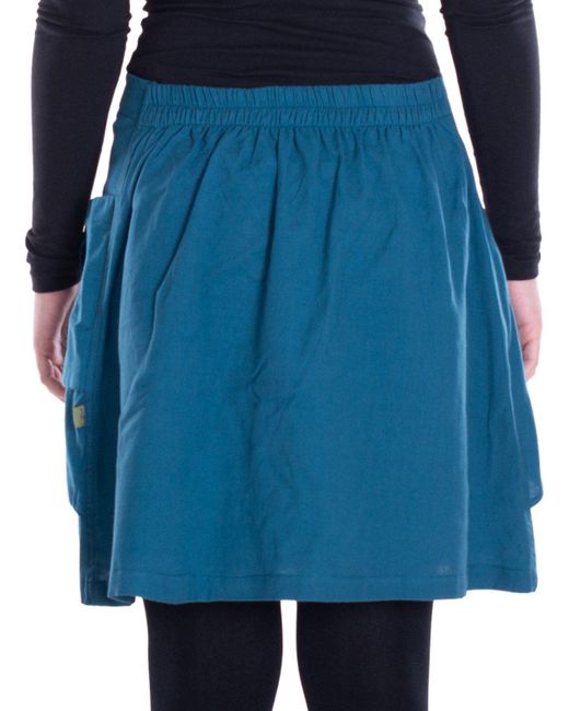 Vishes Blue Minirock Mini-Rock Baumwolle A-Linie breiter Bund