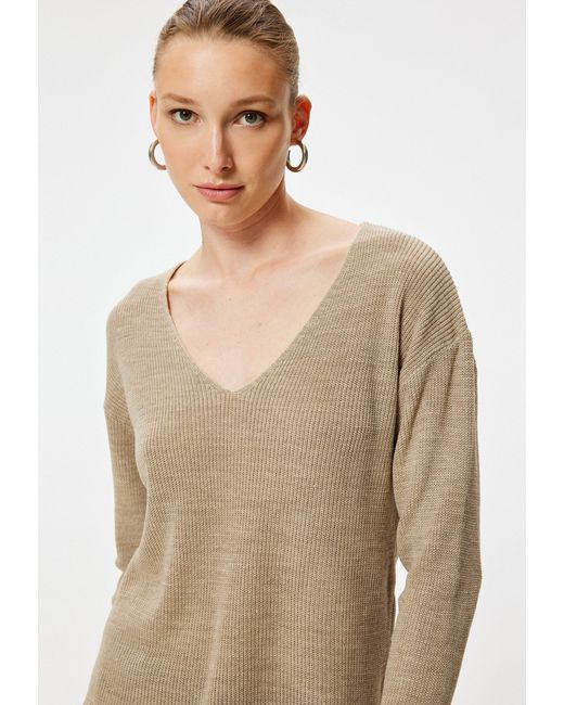 Koton Blue Ausschnitt-Pullover V-Kragen Oversize