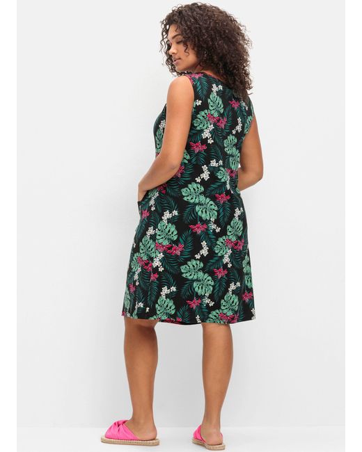 Sheego Green Etuikleid Jerseykleid