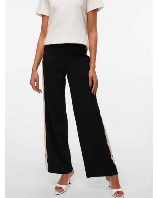 Vero Moda Black Anzughose VMBERLIN MW WIDE PANEL PANT NOOS