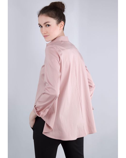 Imperial Pink Klassische Bluse IMP-C ED4BBE glockenförmige Form mit Bogensaum