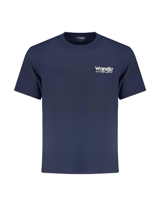 Wrangler Kurzarm T-Shirt Blau mit Logo-Aufdruck und in Blue für Herren