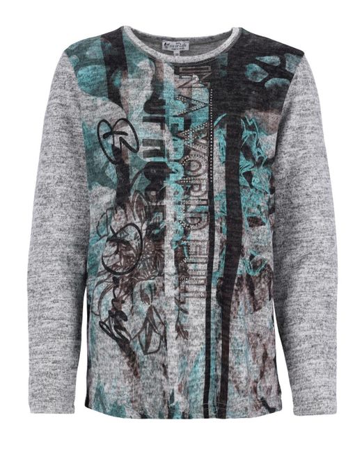 Hajo Gray Blusenshirt Strickshirt Soft-Touch