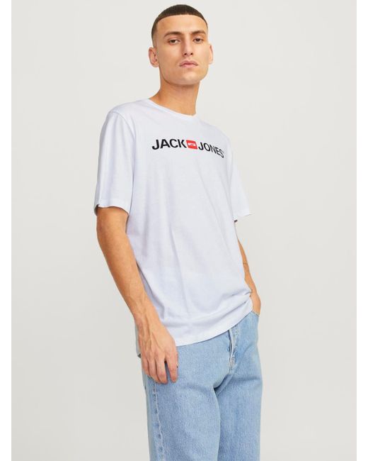 Jack & Jones T-Shirt JJECOPR OLD LOGO (1-tlg) in White für Herren