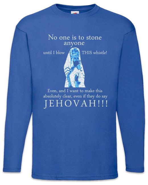Urban Backwoods Langarmshirt Jehovah Langarm T-Shirt Monty Des Brian Das Python Life of Leben in Blue für Herren
