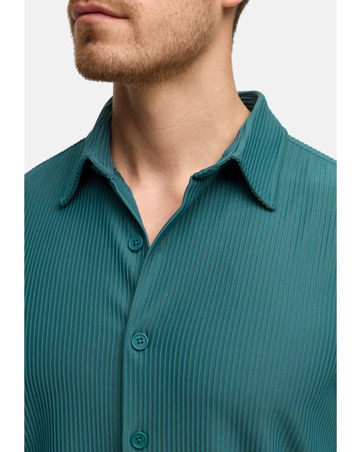 INDICODE Kurzarmhemd INLamgo Kurzarm-Hemd mit feiner Musterung in Green für Herren