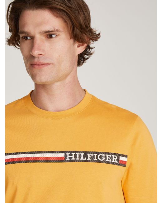 Tommy Hilfiger T-Shirt CHEST STRIPE TEE in Yellow für Herren