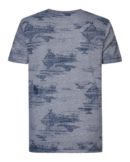 Petrol Industries - kurzarm - modischer Print - Men T-Shirt SS in Blue für Herren