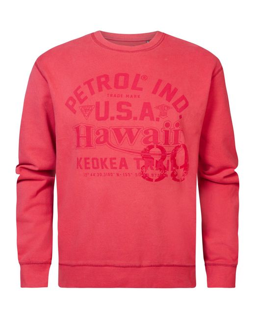 Petrol Industries Sweatshirt Men Sweater Round Neck in Red für Herren