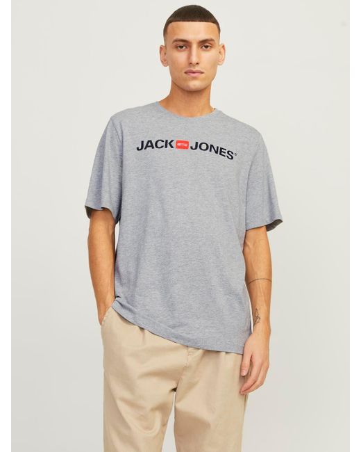 Jack & Jones T-Shirt JJECOPR OLD LOGO (1-tlg) in Gray für Herren