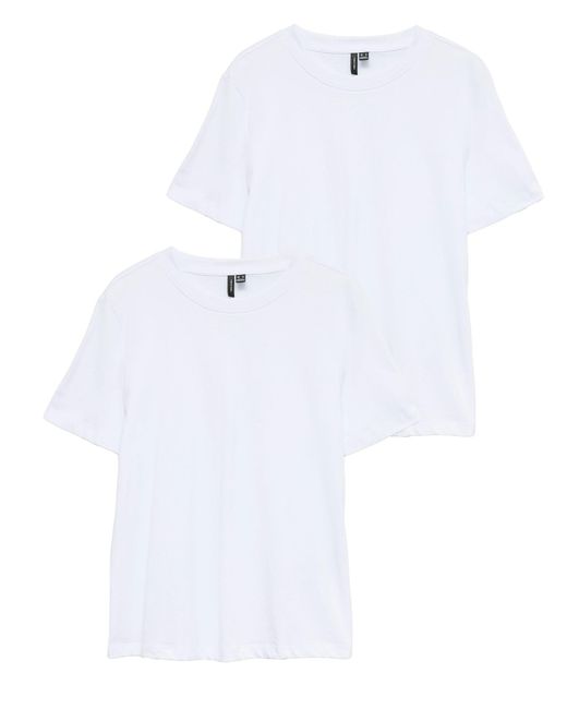 Vero Moda White 2er-SET Basic mit Kurzarm und Rundhals (2-tlg) VMPAULINA SS T-SHIRT GA JRS NOOS