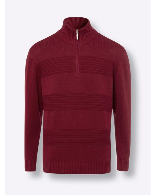 Sieh an! Strickpullover Langarm-Pullover in Red für Herren
