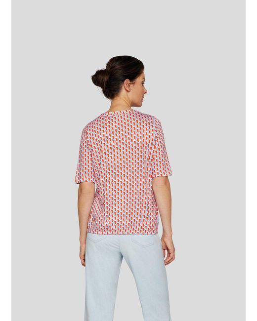 Rabe Red Rundhalsshirt mit grafischem Muster