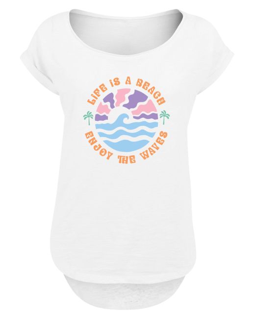 F4NT4STIC White Shirt Life Is A Beach Enjoy The Waves Premium Qualität