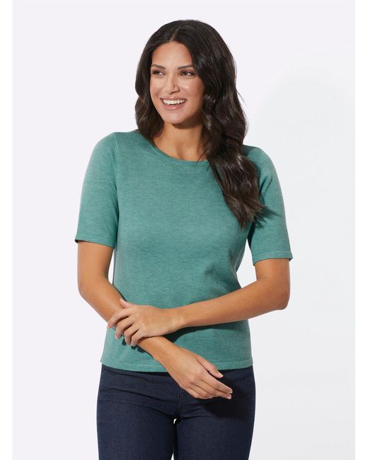 Sieh an! Green Strickpullover Kurzarmpullover
