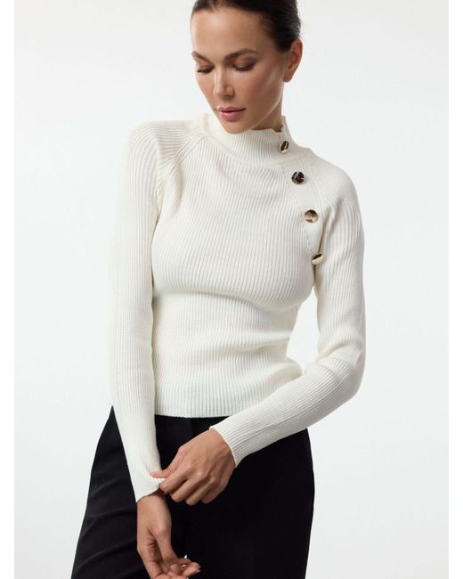 Trendyol White Strickpullover (1-tlg) Plain/ohne Details