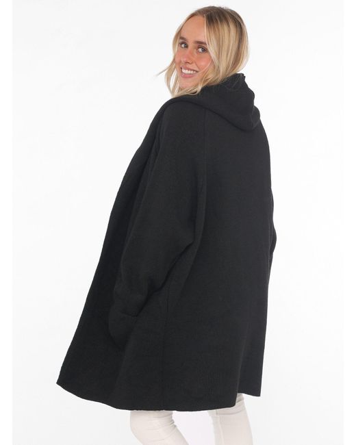 Zwillingsherz Black Strickjacke "Annabell" weichem Griff, lockerer fit, mit Wolle und Alpaka