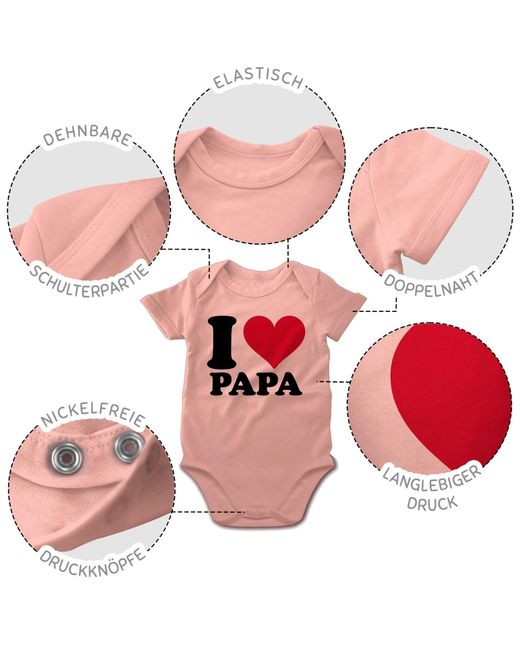 Shirtracer Pink Shirtbody I Love Papa