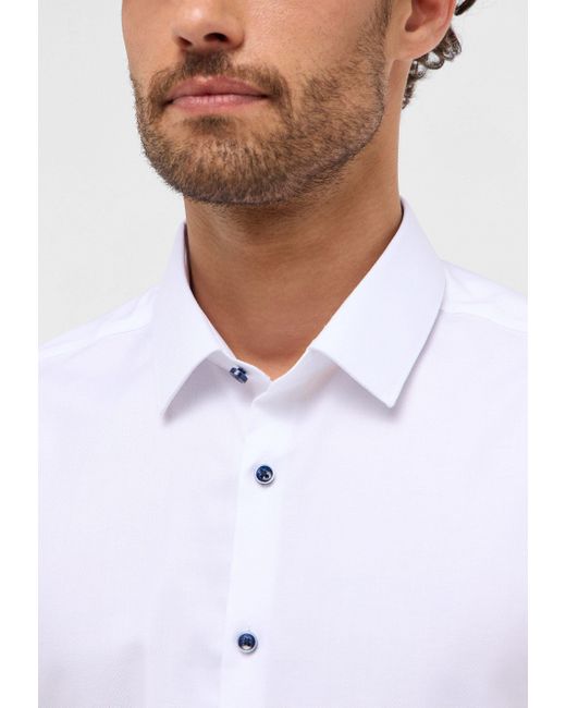 Eterna Langarmhemd SUPER SLIM NON IRON (bügelfrei) in White für Herren