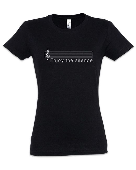 Urban Backwoods Black Print- Enjoy The Silence T-Shirt Musiker Club Techno DJ Djane Audio