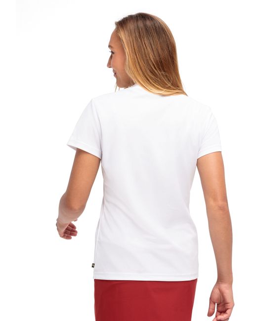 Maier Sports White T-Shirt Tilia Pique W Funktionsshirt, Freizeitshirt mit Aufdruck
