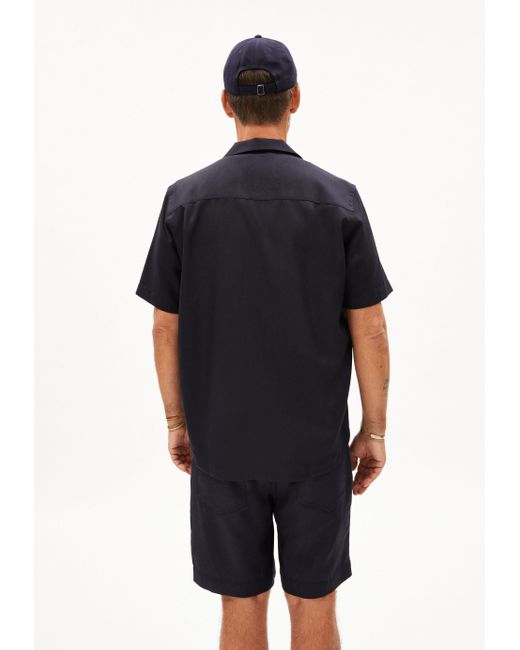 ARMEDANGELS Kurzarmhemd LOVAAR PREMIUM Hemd aus TM Lyocell Mix (1-tlg., Relaxed Fit) in Black für Herren